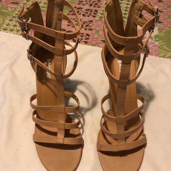 Bamboo Tan Strappy Heel - Picture 2 of 4
